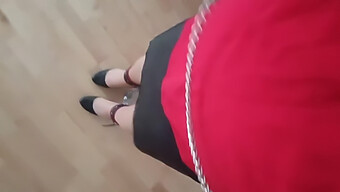 Sissy In Strumpfhosen Wird Versohlt Und Geht Auf High Heels In Bdsm