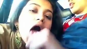 Indian Beauty Gives A Public Blowjob